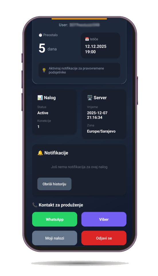 Zigi IPTV App - Status