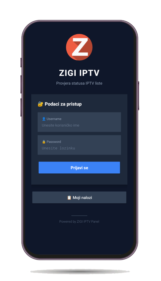 Zigi IPTV App - Notifikacije